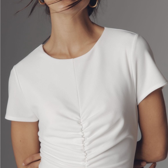 Reformation Anthropologie Fior Di Latte White Midi Dress - Picture 2 of 5